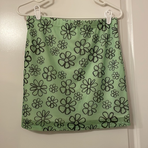 Light Green Retro Flower Mini Skirt Shein - Picture 4 of 5
